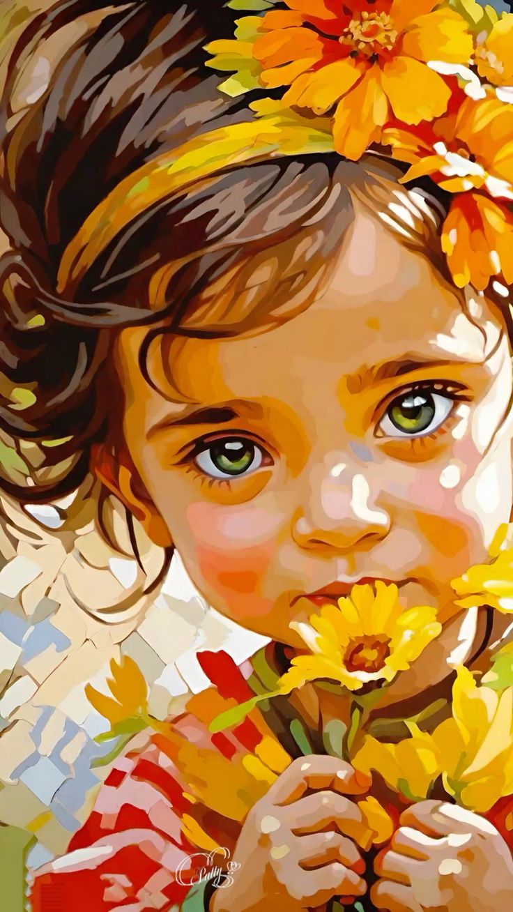 Paint by Numbers – Girl’s Portrait with Flowers