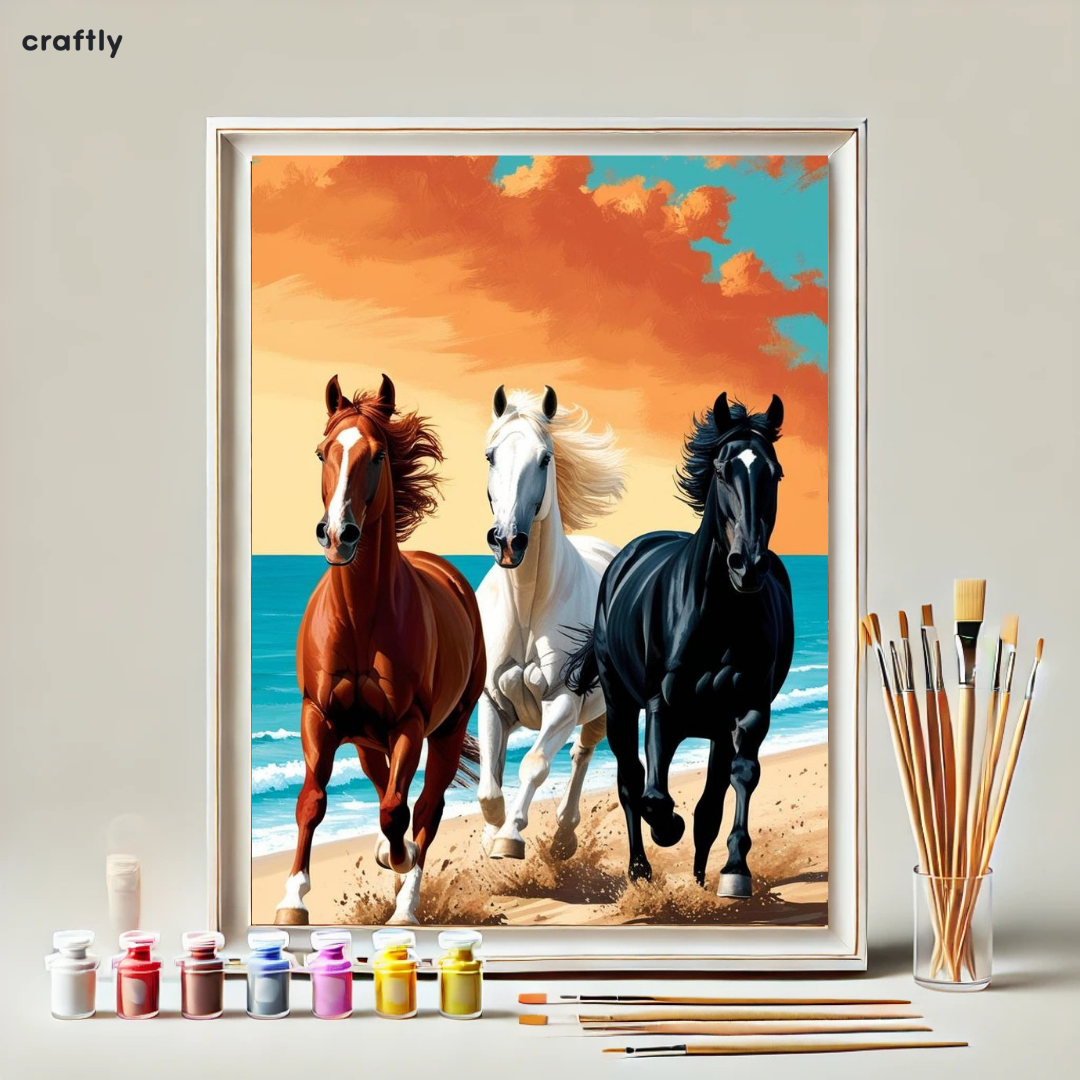 Paint by Numbers – Galloping Horse Trio