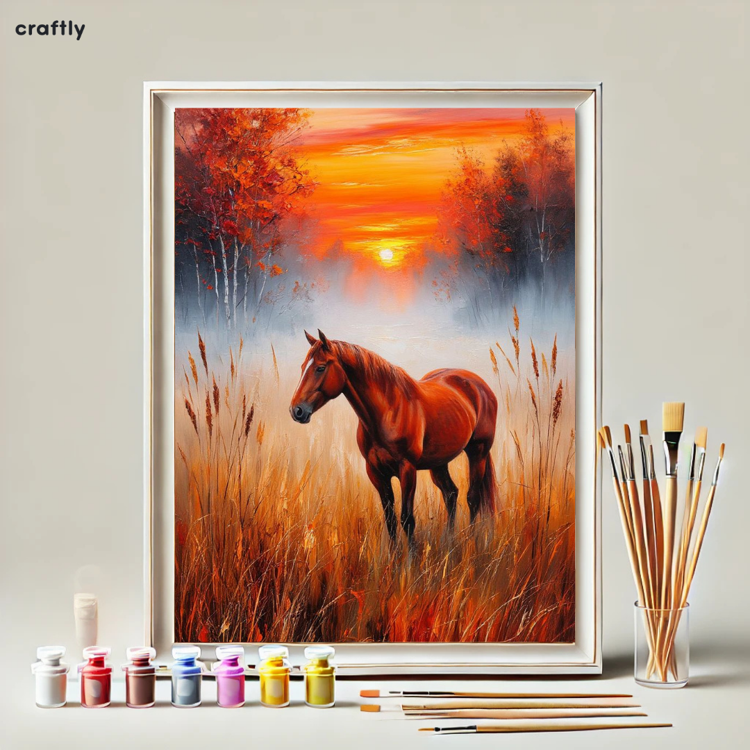 Paint by Numbers – Horse in Autumn Sunset