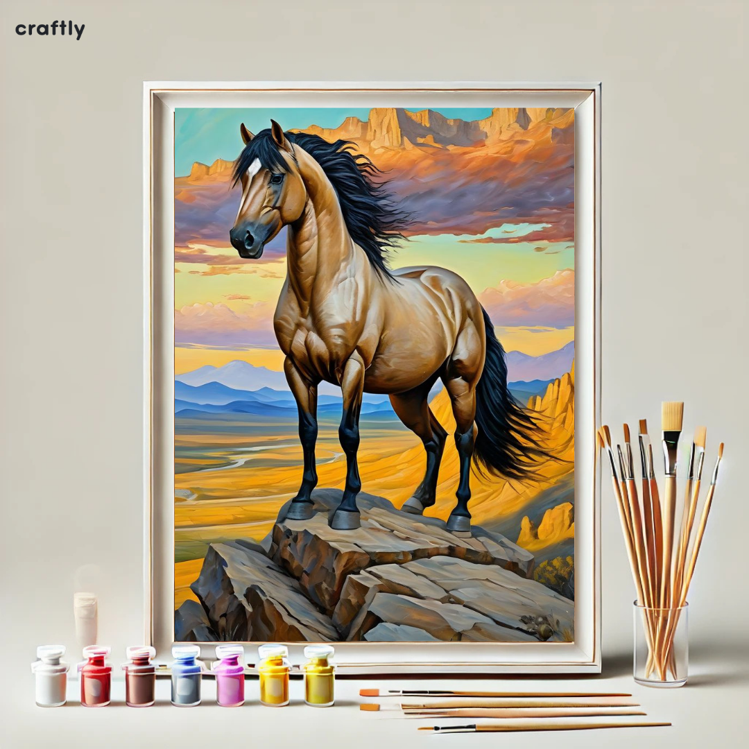 Paint by Numbers – Horse on the Mountain Top