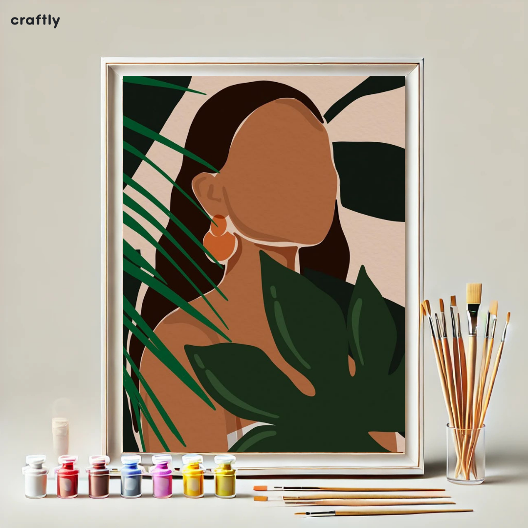 Paint by Numbers – Natural Portrait Among Leaves