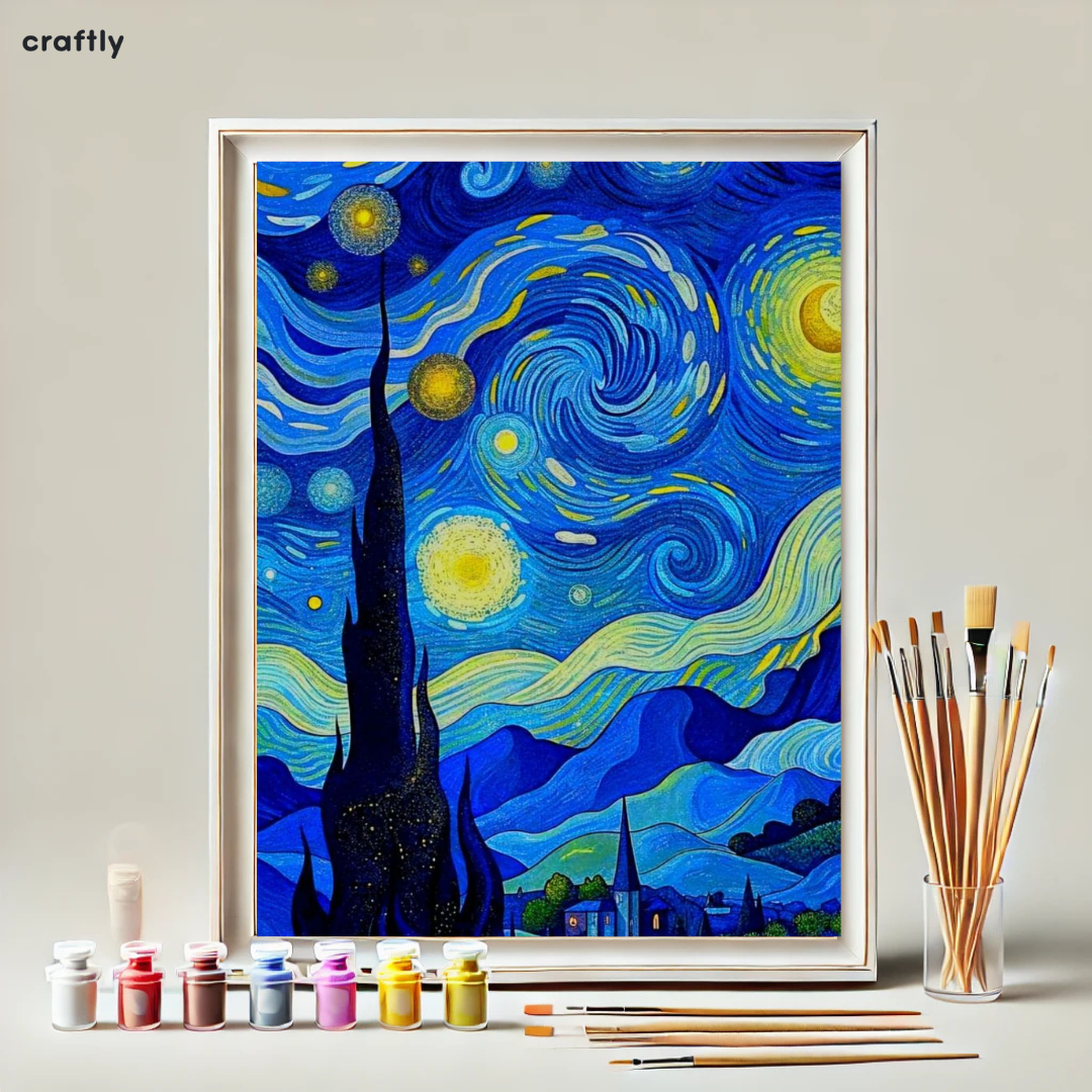 Paint by Numbers – Starry Night Inspired by Van Gogh