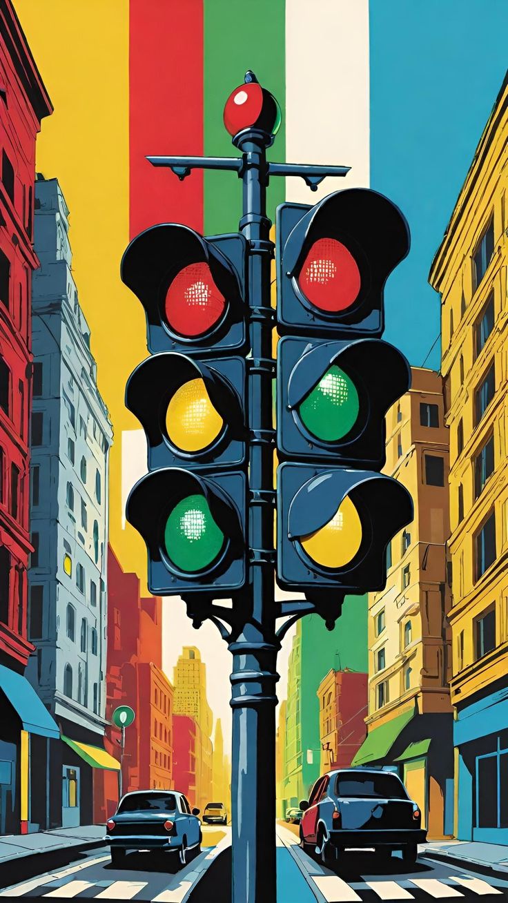 Paint by Numbers – City Traffic Lights