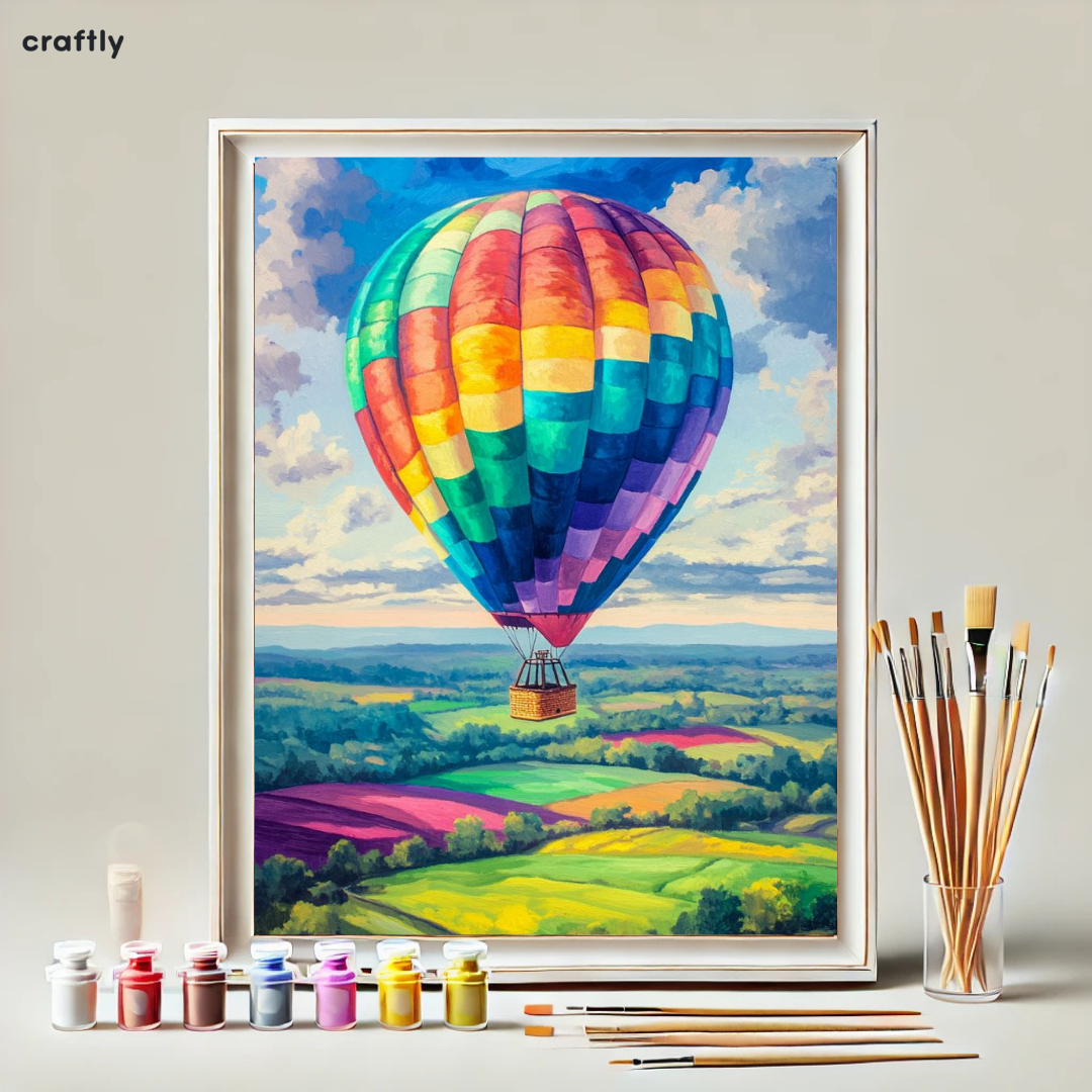 Paint by Numbers – Hot Air Balloon Over Fields