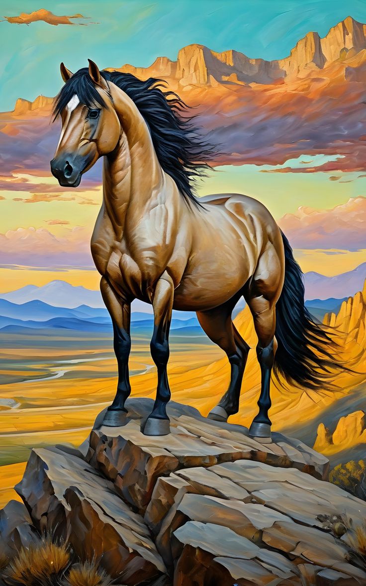 Paint by Numbers – Horse on the Mountain Top