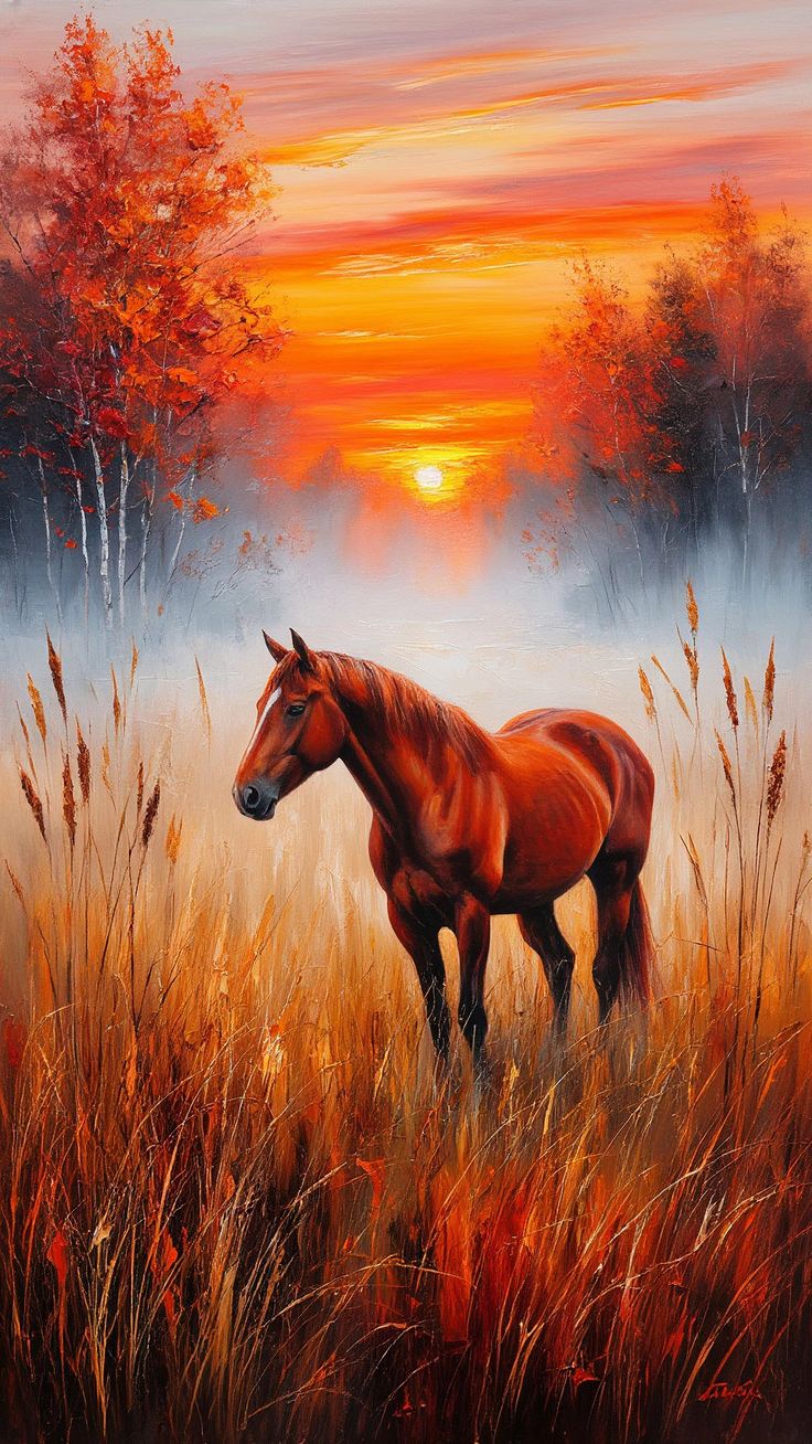 Paint by Numbers – Horse in Autumn Sunset