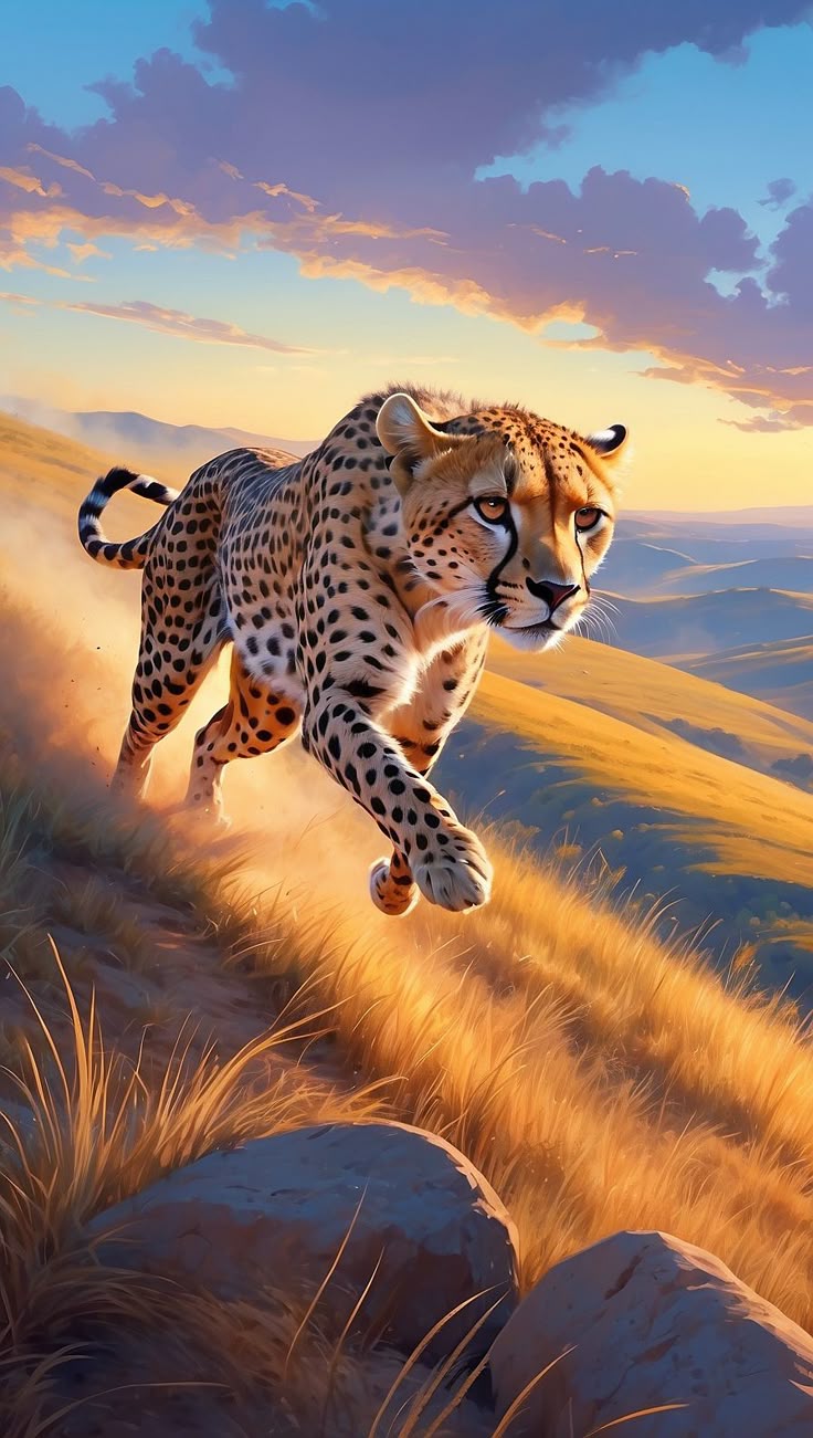 Paint by Numbers – Cheetah Running in the Wild