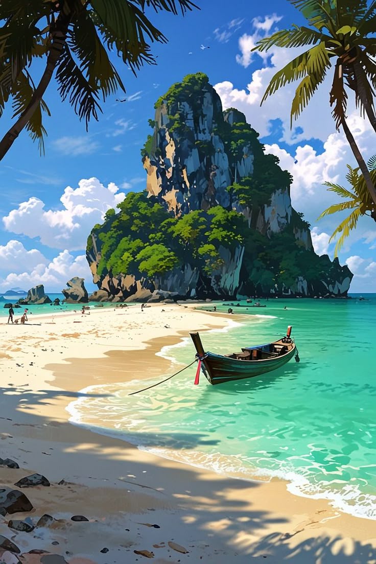 Paint by Numbers – Deserted Island with Boat