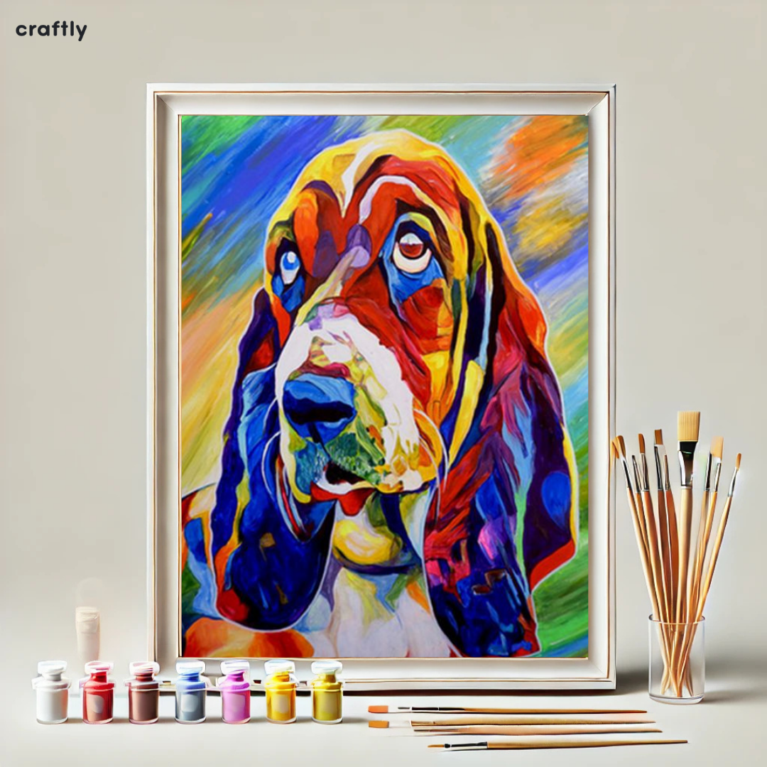 Paint by Numbers – Vibrant Colourful Dog