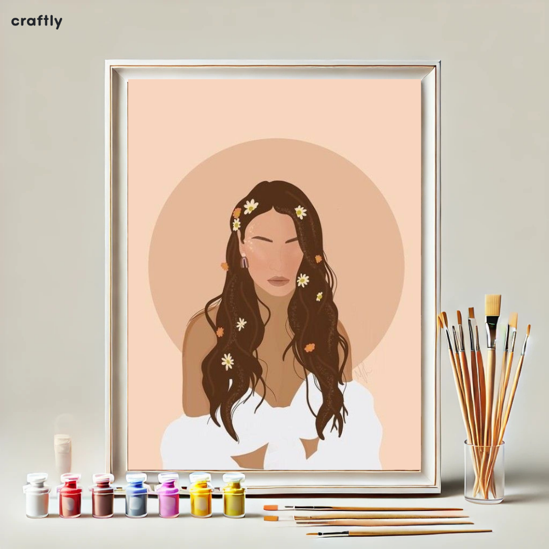 Paint by Numbers – Boho Woman with Flowers in Hair