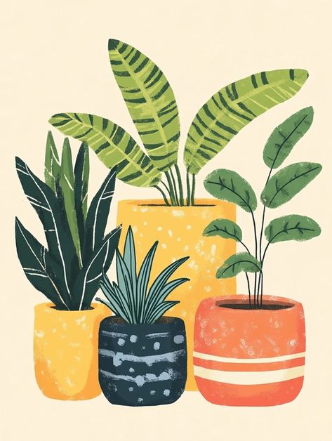 Paint by Numbers – Tropical Potted Plants