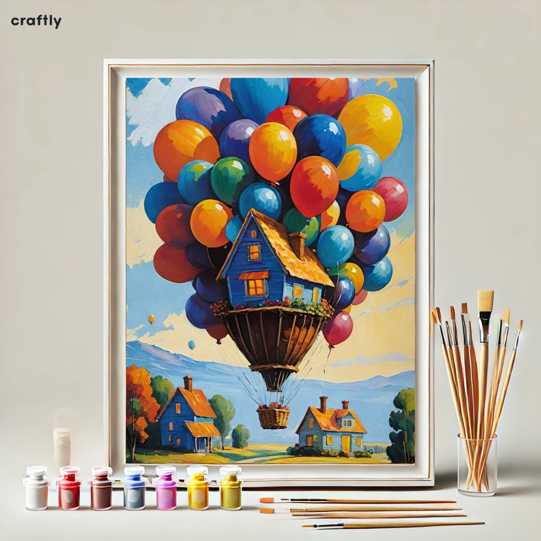 Paint by Numbers – House with Balloons