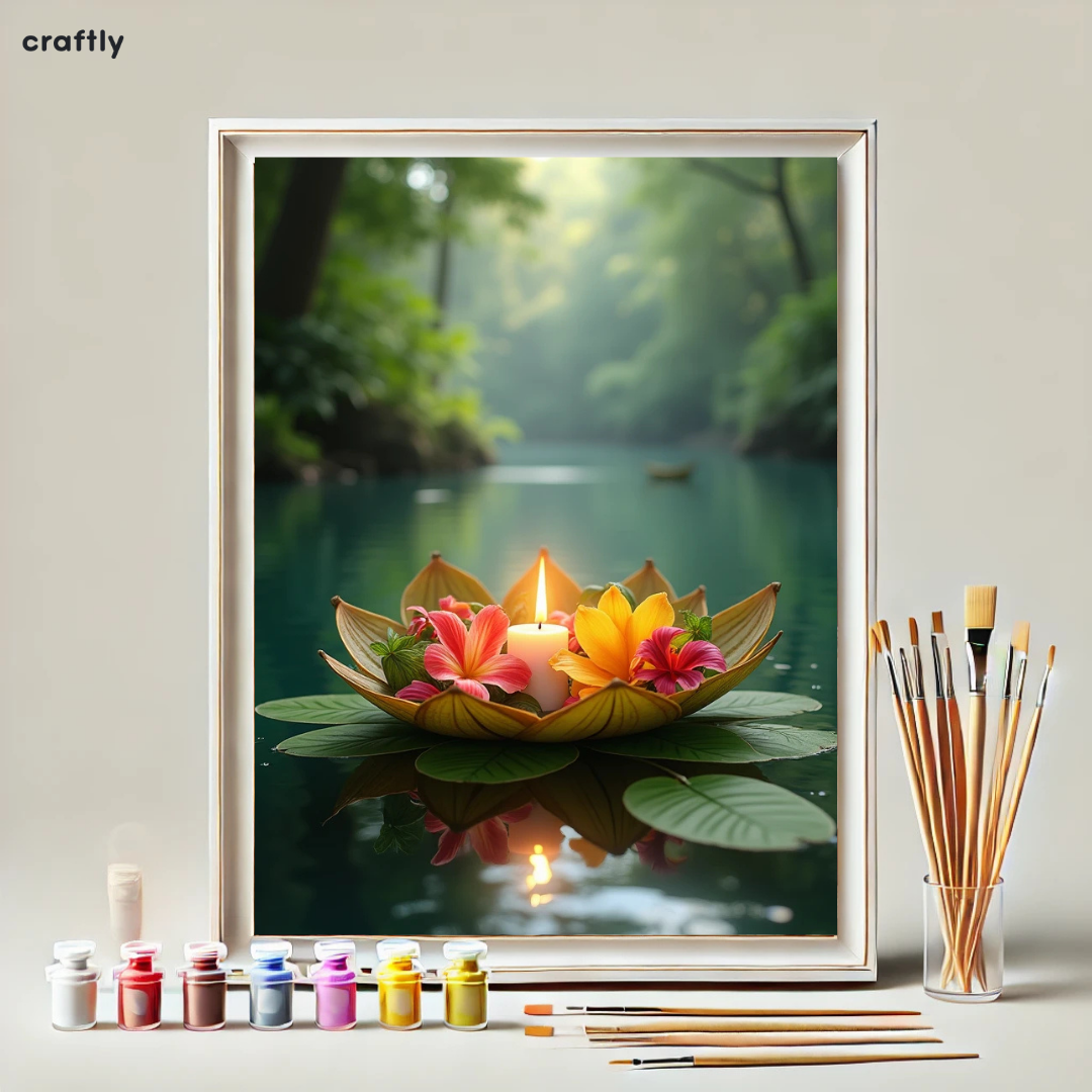 Paint by Numbers – Candle in Floating Flower