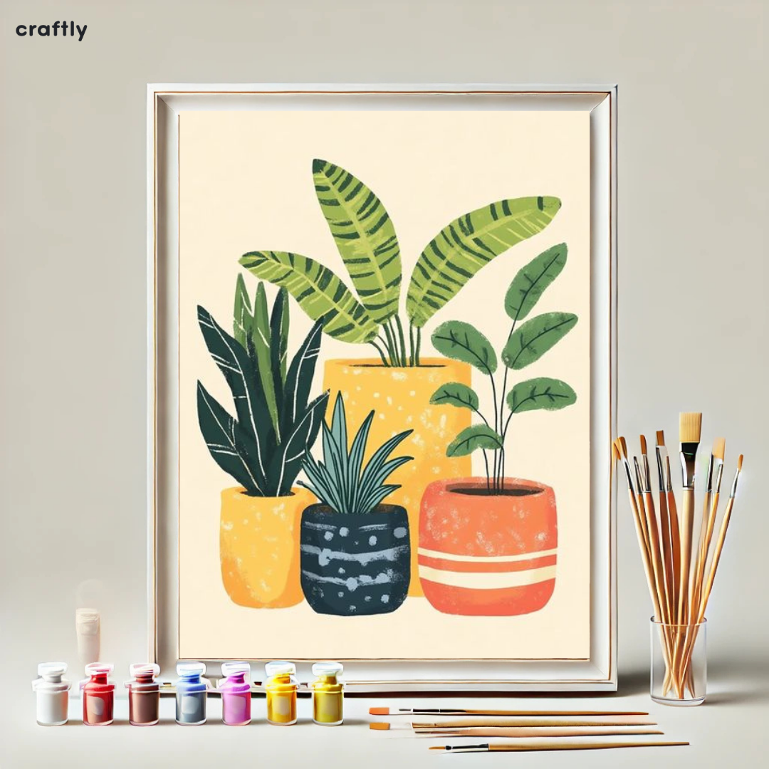 Paint by Numbers – Tropical Potted Plants