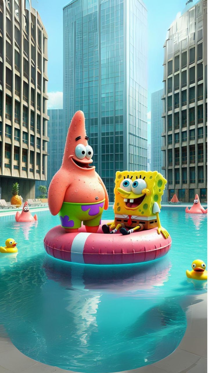 Paint by Numbers – SpongeBob and Patrick in the Pool