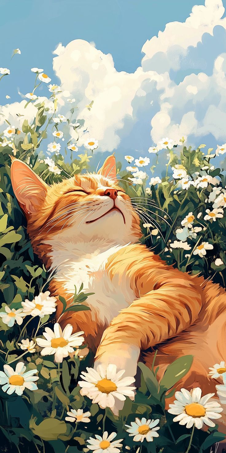 Paint by Numbers – Cat Napping in Flowers