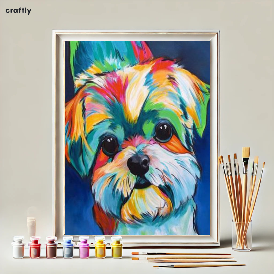 Paint by Numbers – Colourful Little Puppy