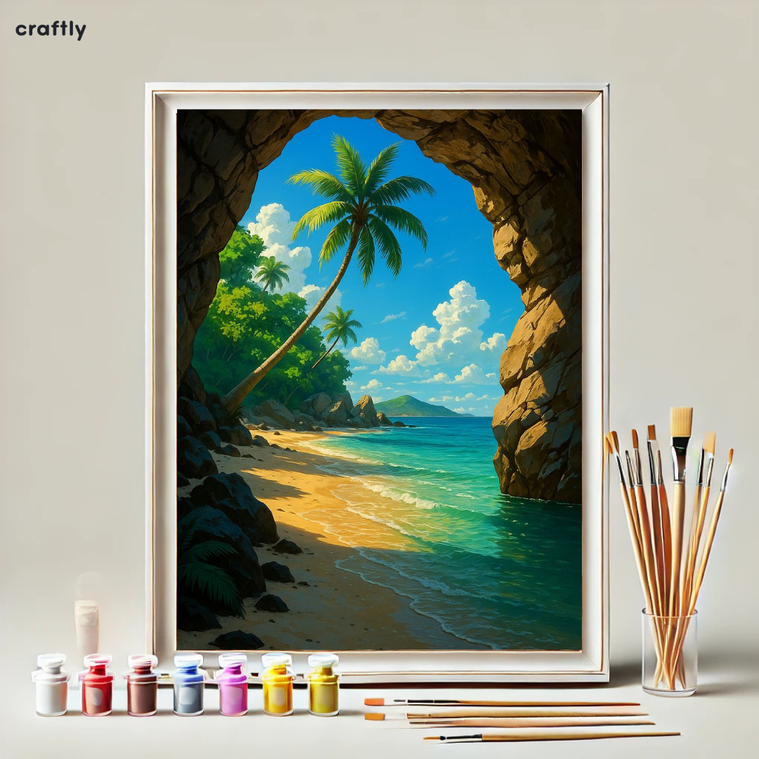 Paint by Numbers – Beach View Through the Cave