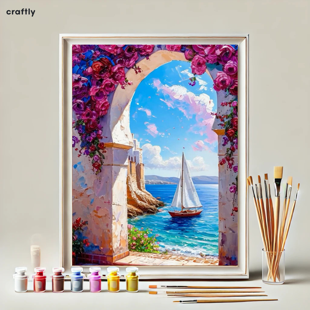 Paint by Numbers – Bay Through a Flower Arch