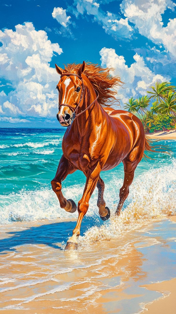 Paint by Numbers – Horse Galloping on the Shore