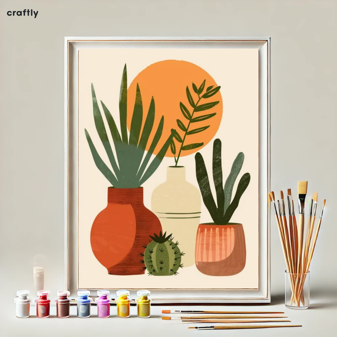 Paint by Numbers – Cacti and Tropical Plants