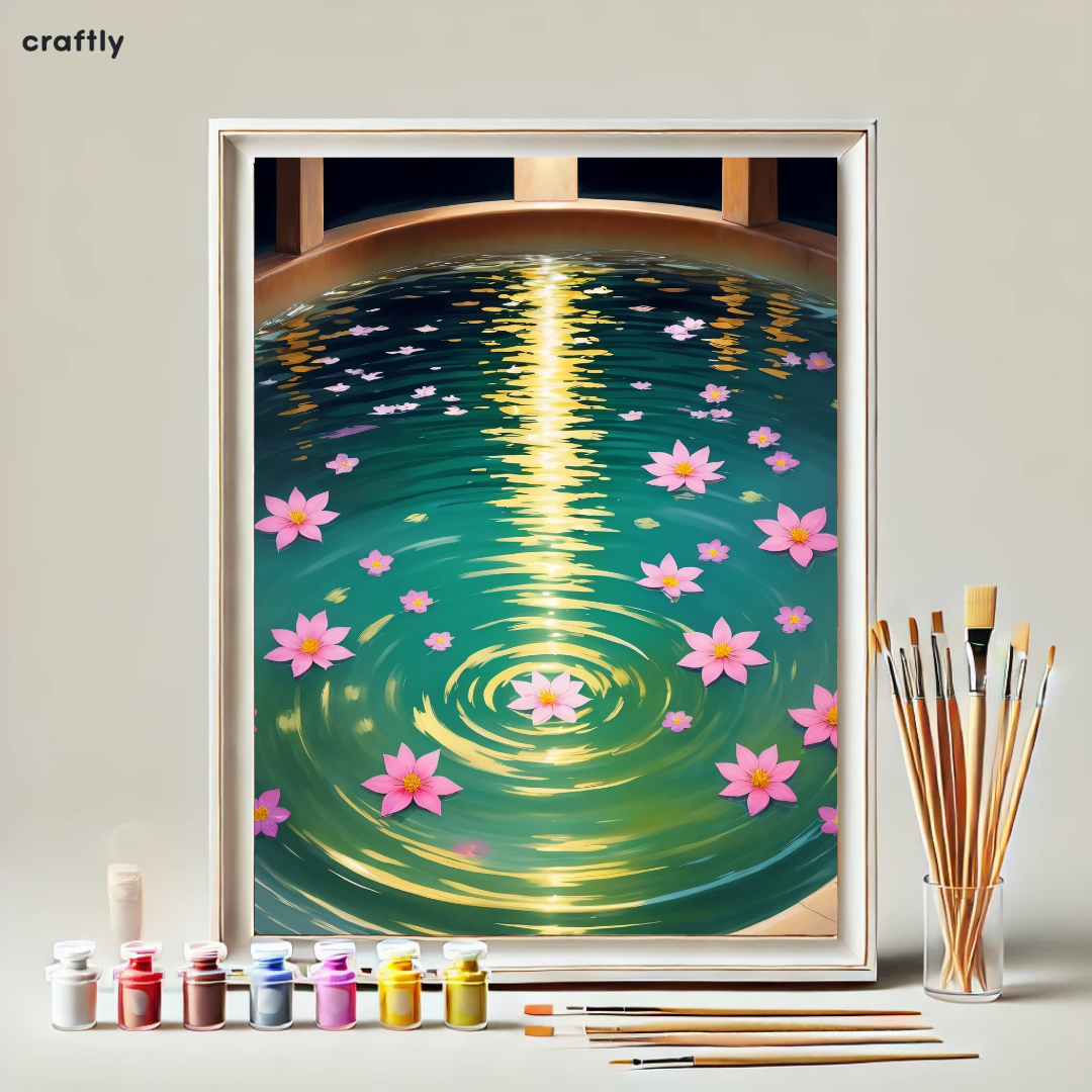 Paint by Numbers – Calm Waters with Flowers