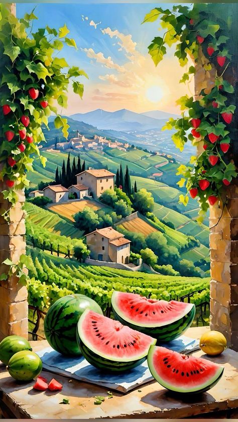 Paint by Numbers – Tuscan View with Juicy Watermelons