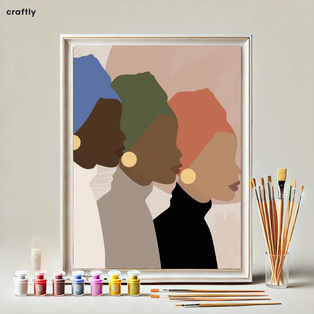 Paint by Numbers – Three Women with Headwraps