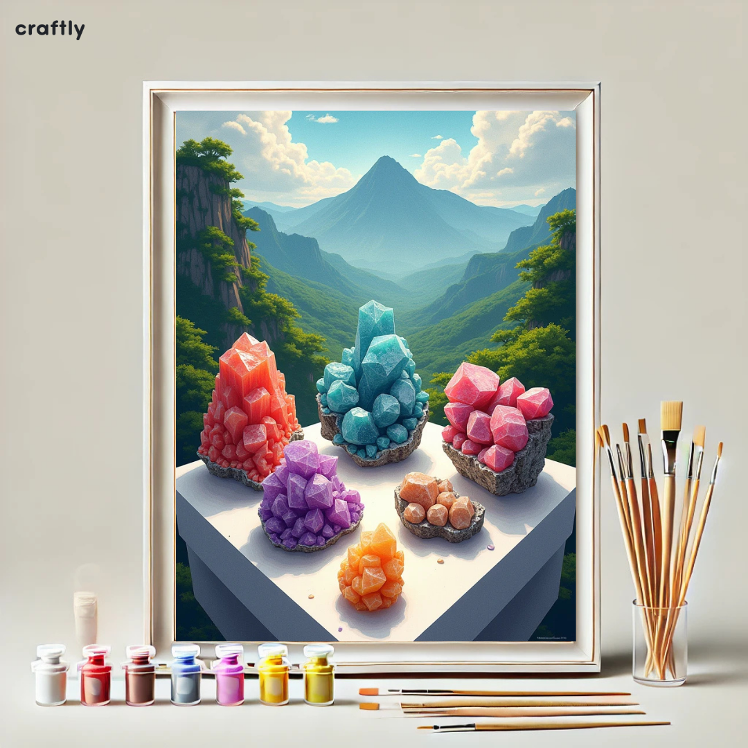 Paint by Numbers – Crystals with Mountain View