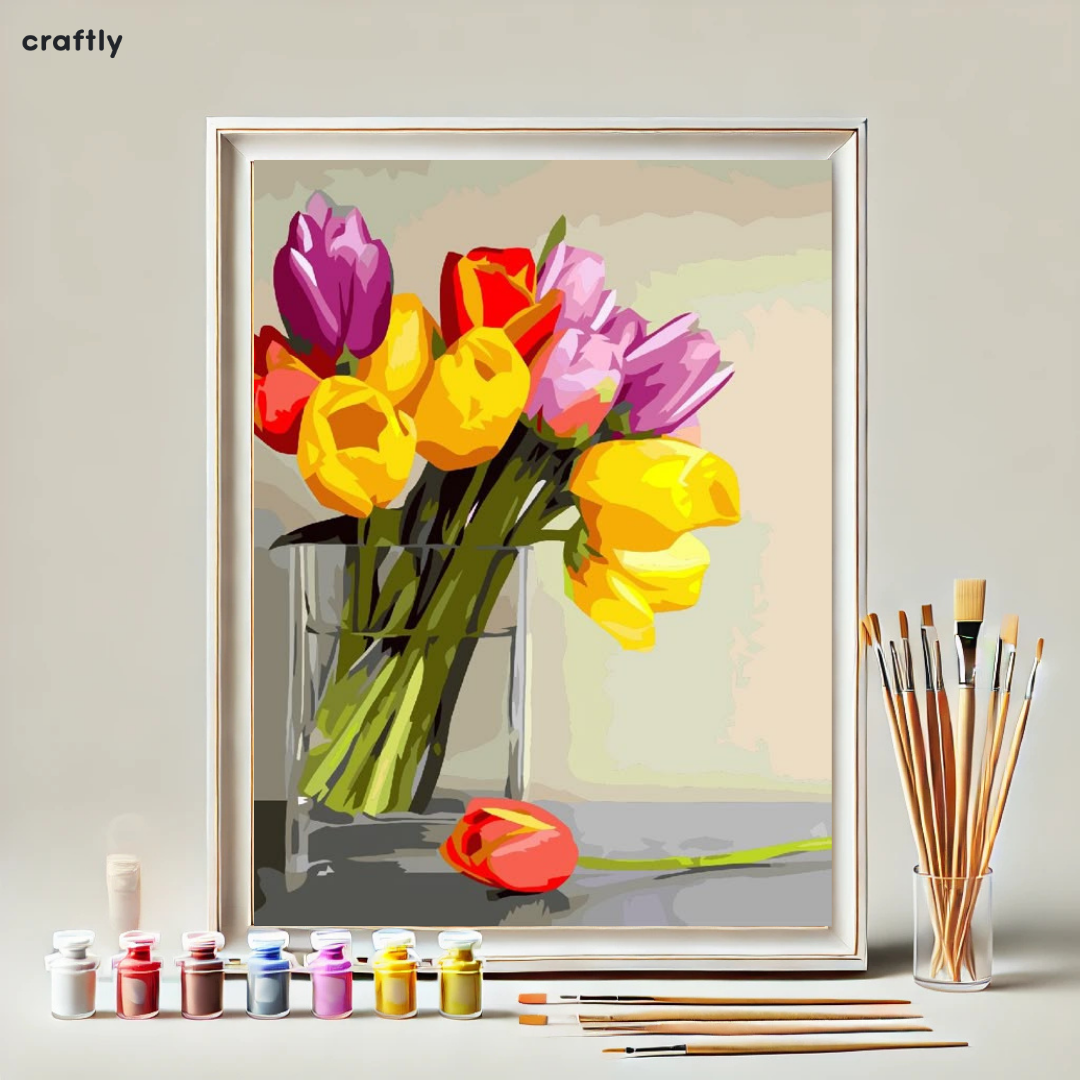 Paint by Numbers – Colourful Tulips