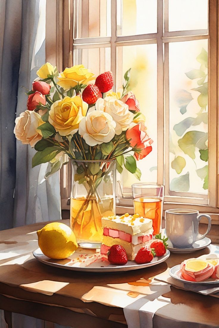 Paint by Numbers – Breakfast with Flowers and Desserts