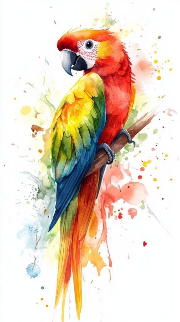 Paint by Numbers – Colourful Parrot on a Branch