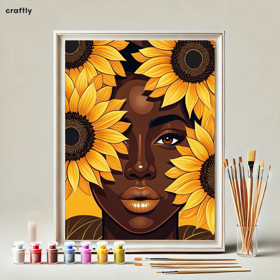 Paint by Numbers – Woman with Sunflowers