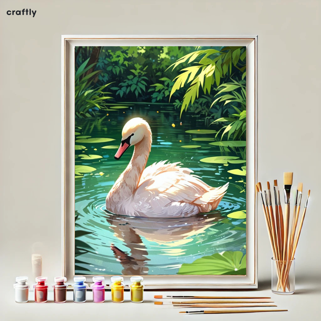 Paint by Numbers – Swan on a Lake