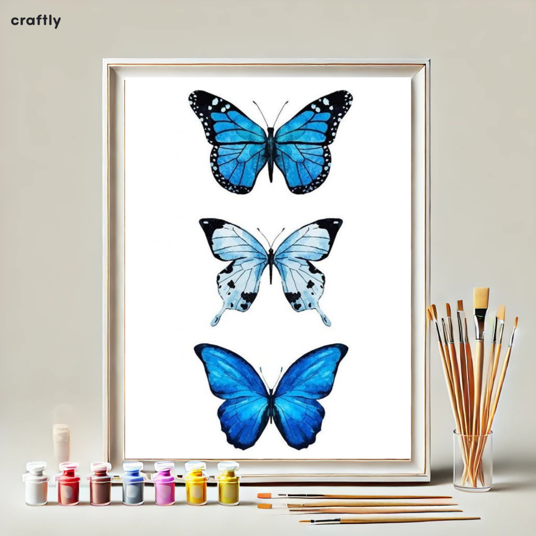 Paint by Numbers – Blue Butterflies