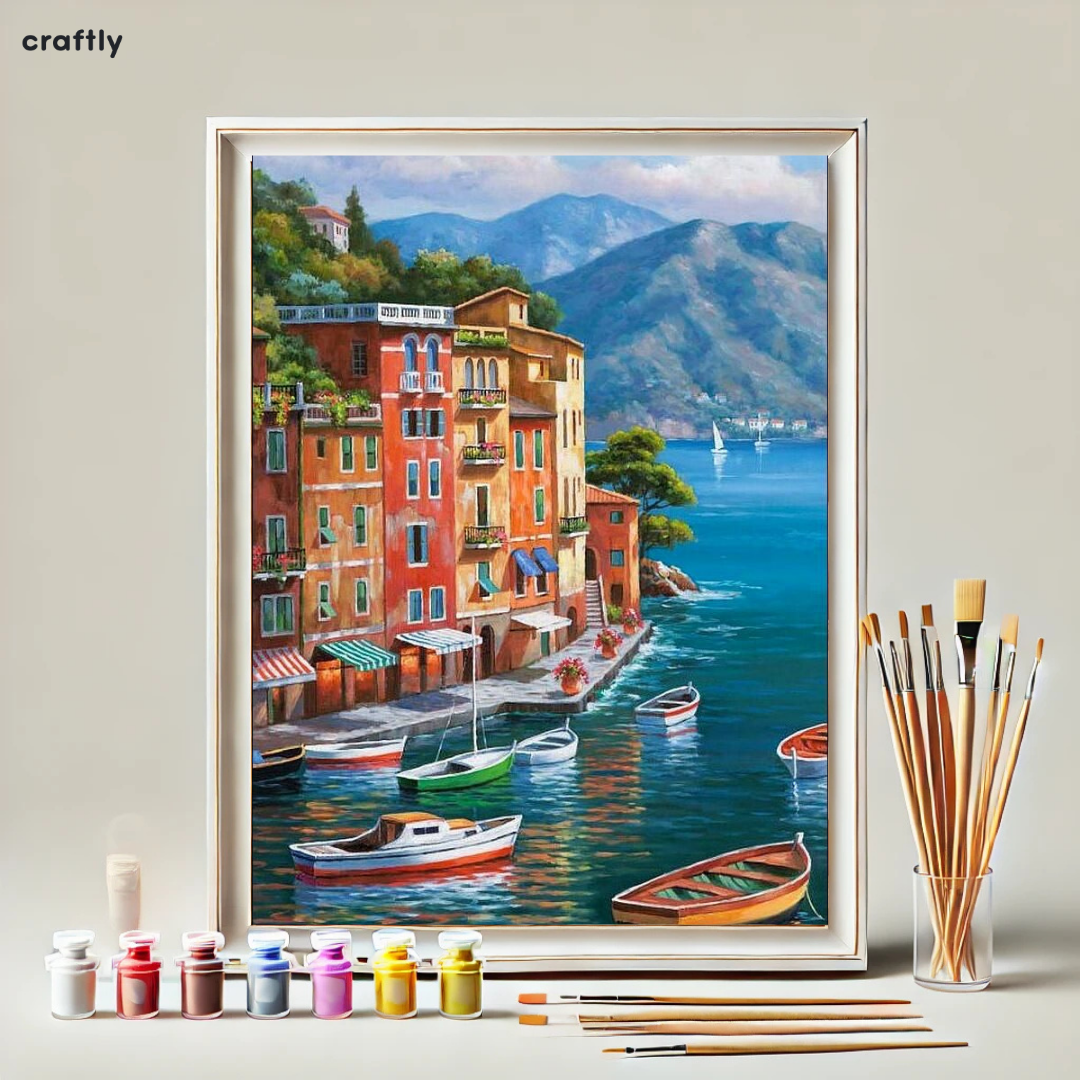 Paint by Numbers – Colourful Seaside Town