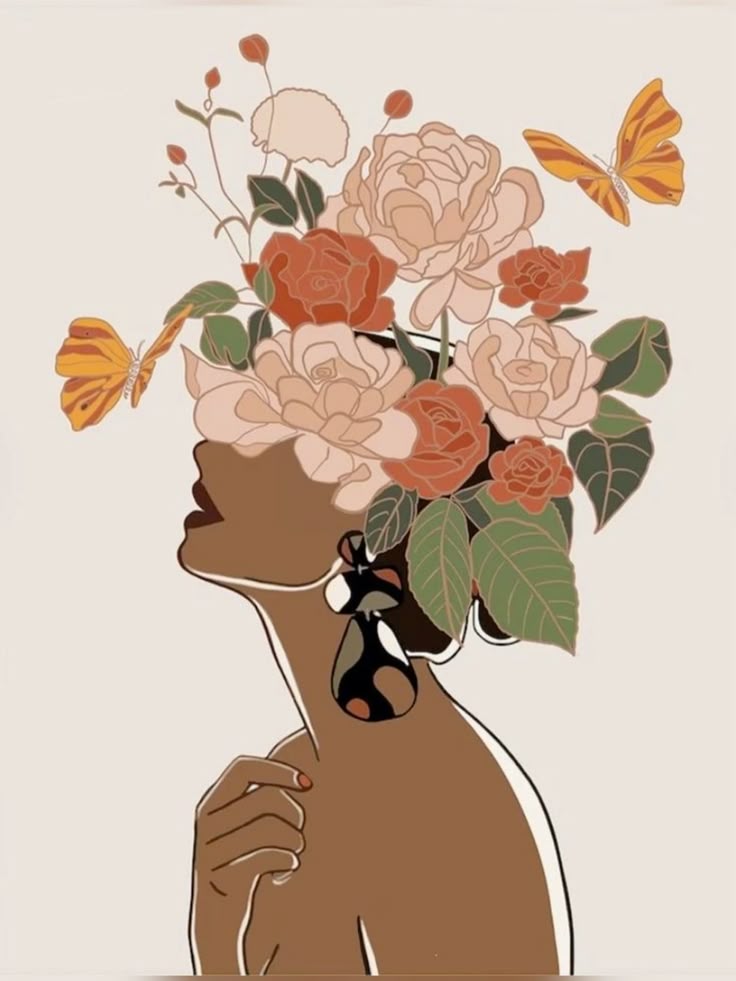 Paint by Numbers – Woman with Flowers and Butterflies
