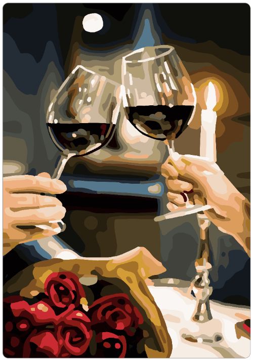 Paint by Numbers – Couple Celebrating with Wine Glasses