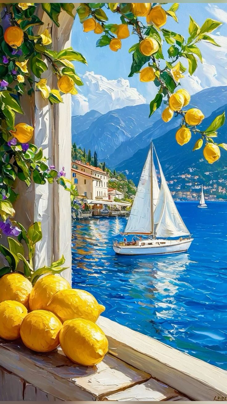 Paint by Numbers – Sailboat with Window and Lemons