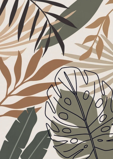 Paint by Numbers – Natural Leaf Pattern in Earth Tones