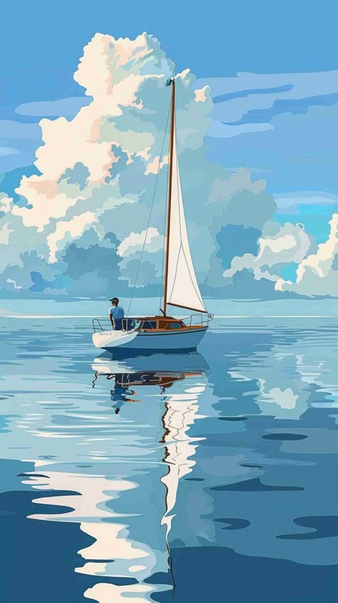 Paint by Numbers – Sailing Boat in Calm Sea