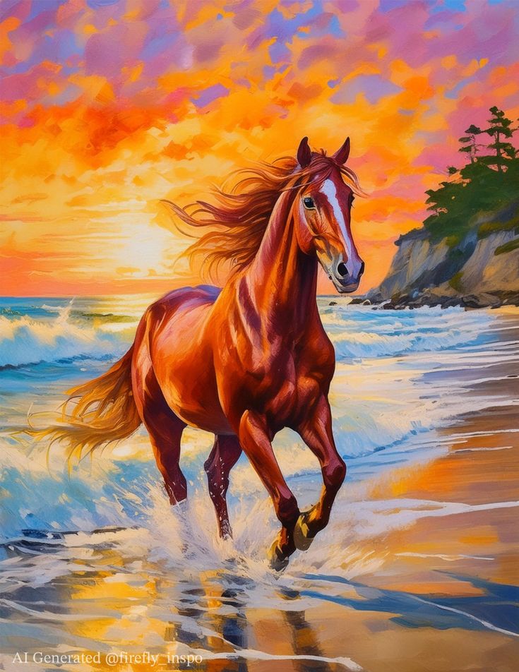 Paint by Numbers – Horse Running at Sunset