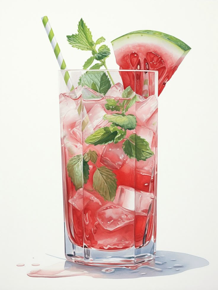 Paint by Numbers – Watermelon Mint Cocktail
