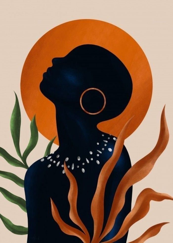 Paint by Numbers – African Woman Portrait with Orange Halo