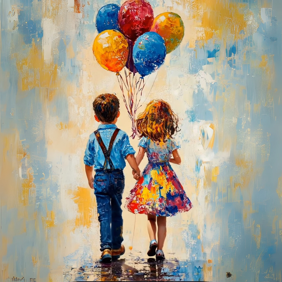 Paint by Numbers – Kids with Balloons