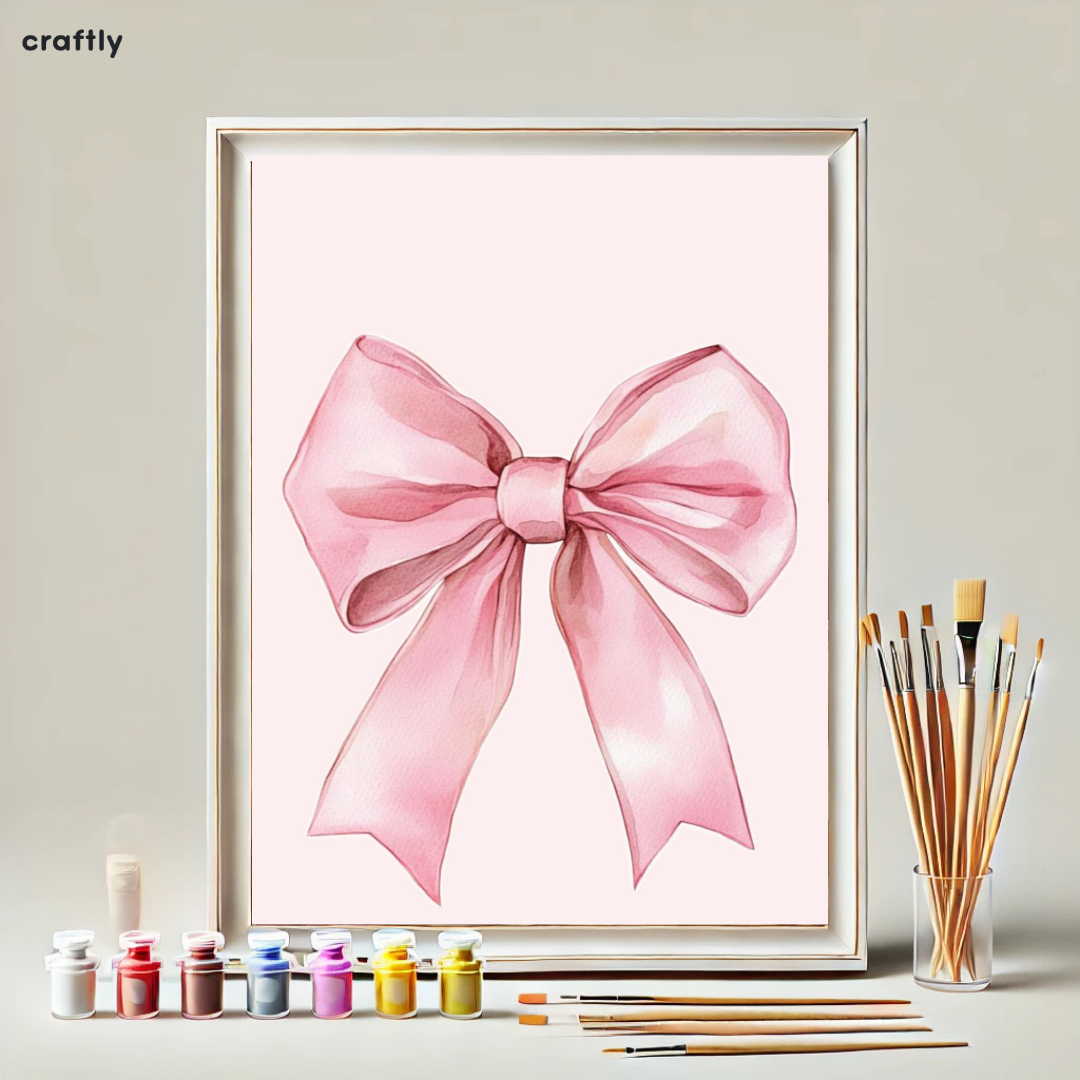 Paint by Numbers – Pink Bow Ribbon