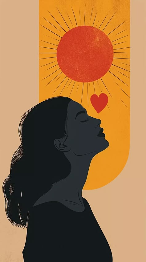 Paint by Numbers – Female Portrait with Sun and Heart