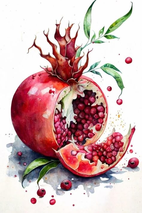 Paint by Numbers – Colourful Bursting Pomegranate