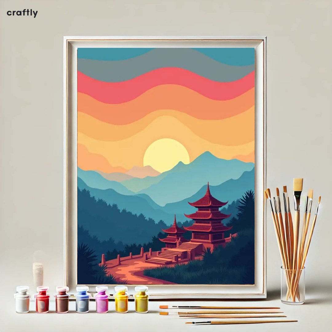 Paint by Numbers – Temples at Sunset