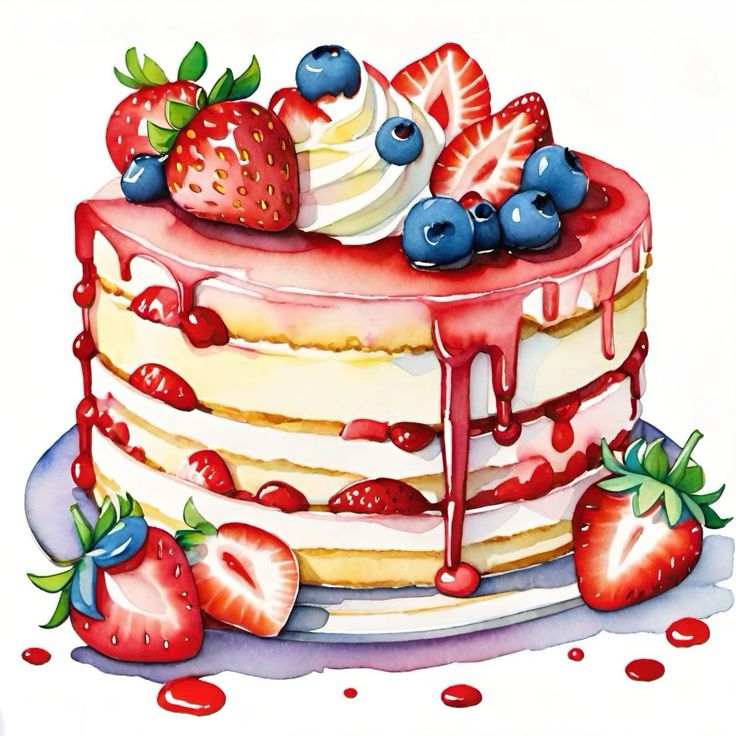 Paint by Numbers – Vanilla Cake with Fruit